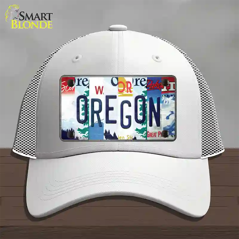 Oregon Strip Art Novelty License Plate Hat Tag Mesh White