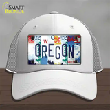 Oregon Strip Art Novelty License Plate Hat Tag Mesh White