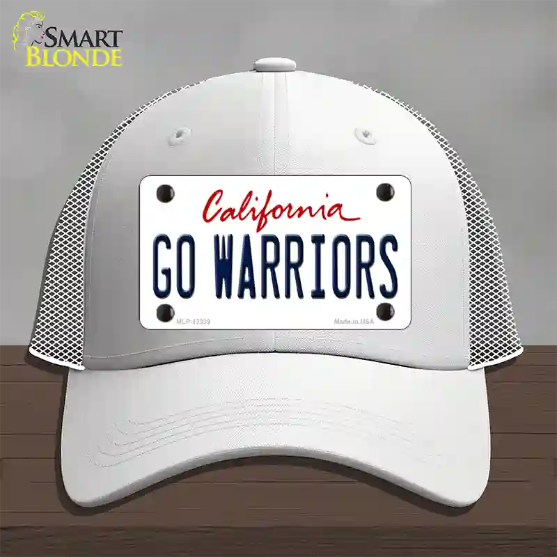 Go Warriors Novelty License Plate Hat Tag Mesh White