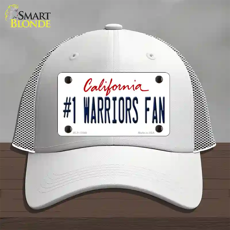 Number 1 Warriors Fan Novelty License Plate Hat Tag Mesh White