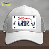 Number 1 Warriors Fan Novelty License Plate Hat Tag Mesh White