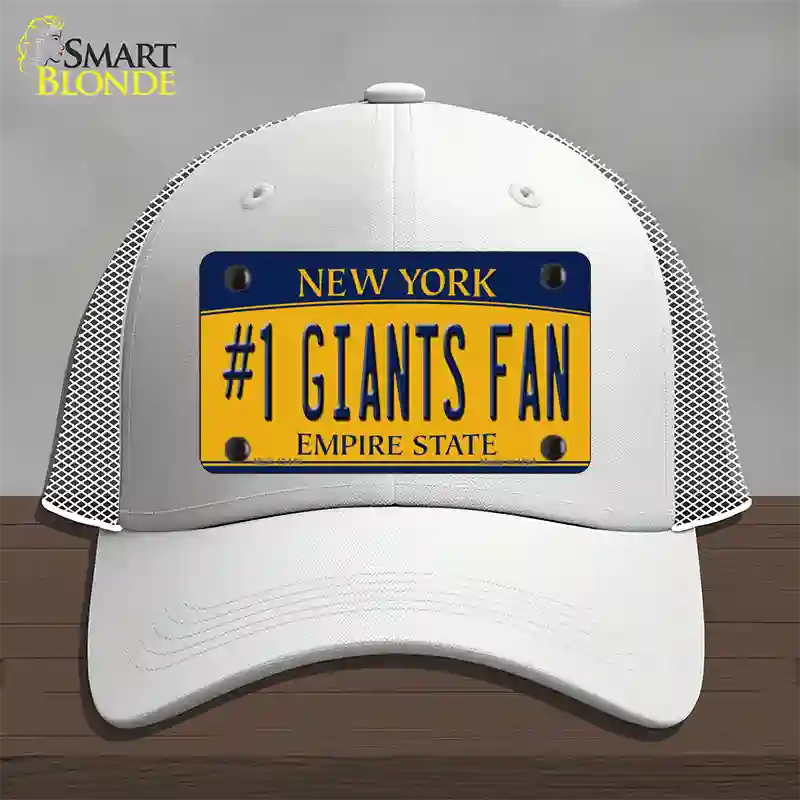 Number 1 Giants Fan New York Novelty License Plate Hat Tag Mesh White