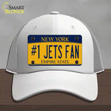 Number 1 Jets Fan New York Novelty License Plate Hat Tag Mesh White
