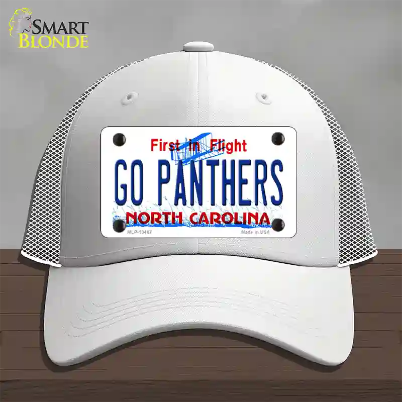 Go Panthers North Carolina Novelty License Plate Hat Tag Mesh White
