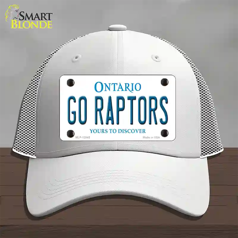 Go Raptors Novelty License Plate Hat Tag Mesh White