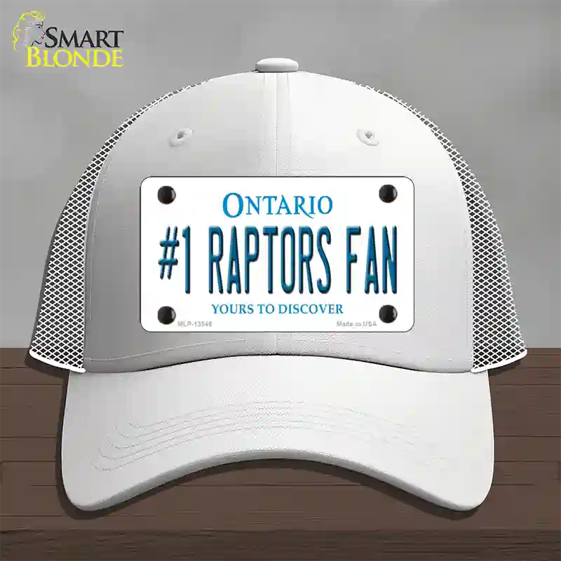 Number 1 Raptors Fan Novelty License Plate Hat Tag Mesh White