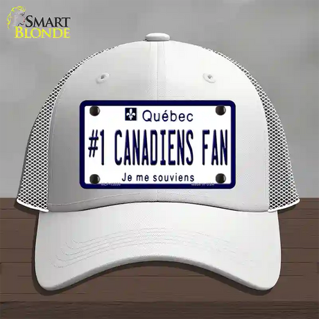 Number 1 Canadiens Fan Novelty License Plate Hat Tag Mesh / White