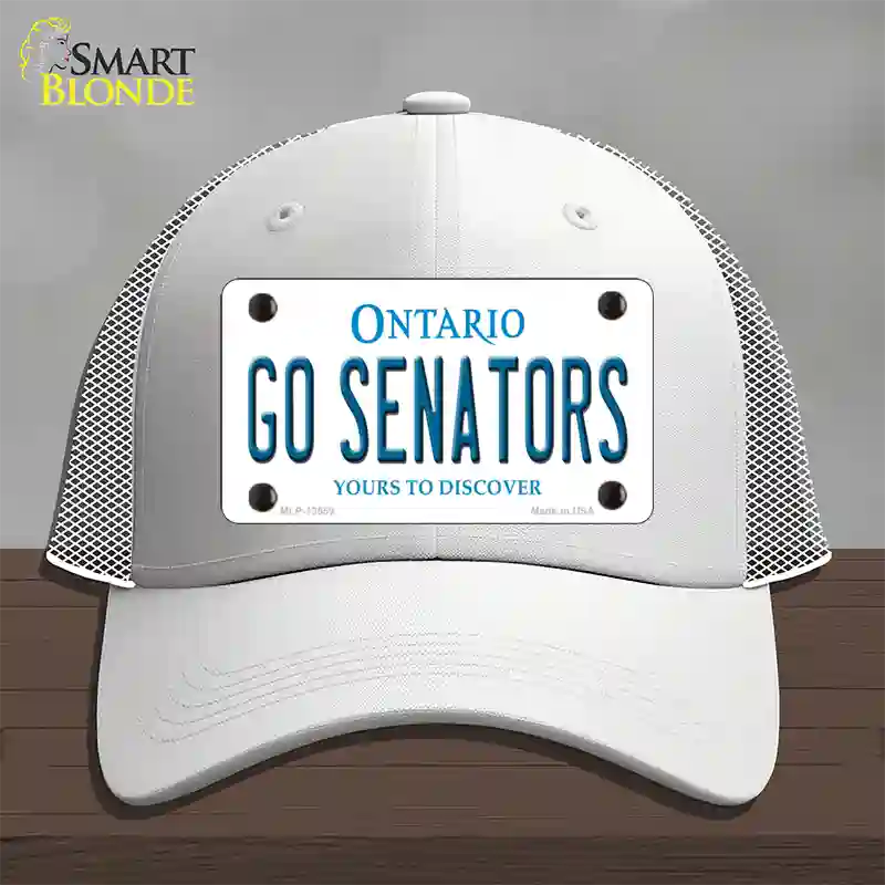 Go Senators Novelty License Plate Hat Tag Mesh White