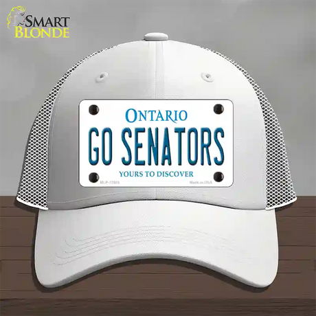Go Senators Novelty License Plate Hat Tag Mesh / White