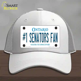 Number 1 Senators Fan Novelty License Plate Hat Tag Mesh White