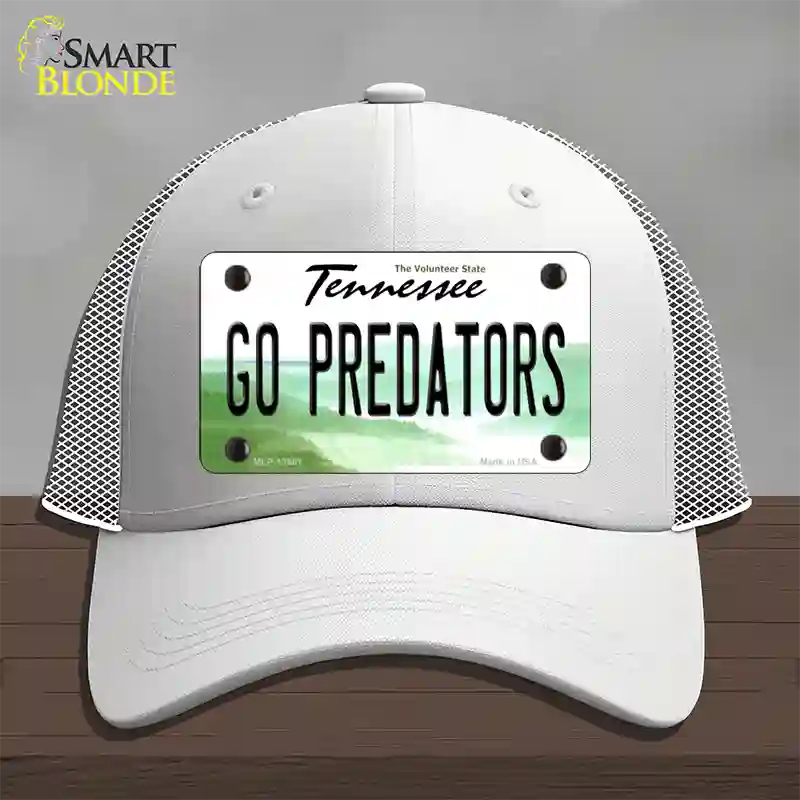 Go Predators Novelty License Plate Hat Tag Mesh White