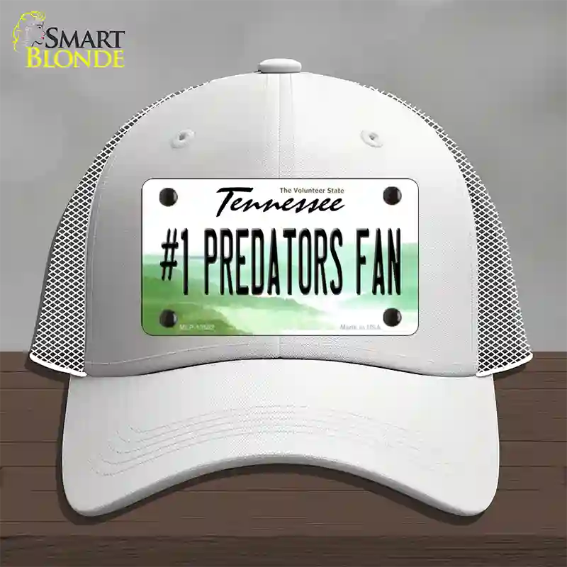 Number 1 Predators Fan Novelty License Plate Hat Tag Mesh White
