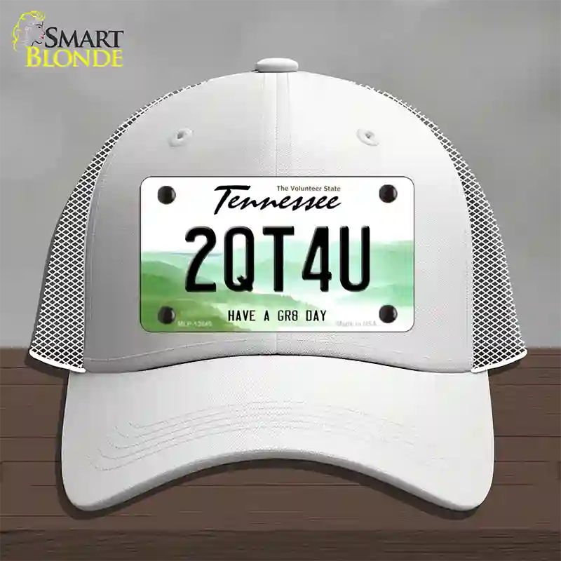 Too Cute For You Novelty License Plate Hat Tag Mesh White