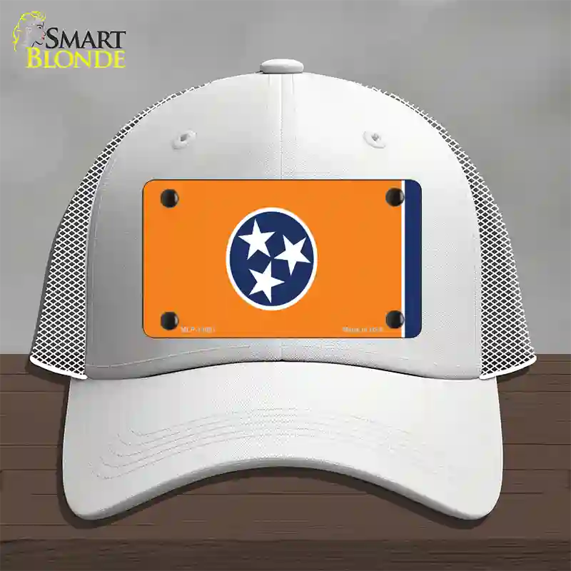 Tennessee Flag Orange Novelty License Plate Hat Tag Mesh White