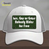 Ass Gas Or Grass Novelty License Plate Hat Tag Mesh White