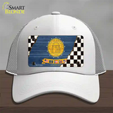 Georgia Racing Flag Novelty License Plate Hat Tag Mesh White