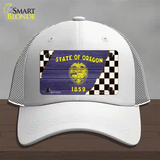 Oregon Racing Flag Novelty License Plate Hat Tag Mesh White