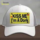 Kiss Me Im A Dork Novelty License Plate Hat Tag Mesh White