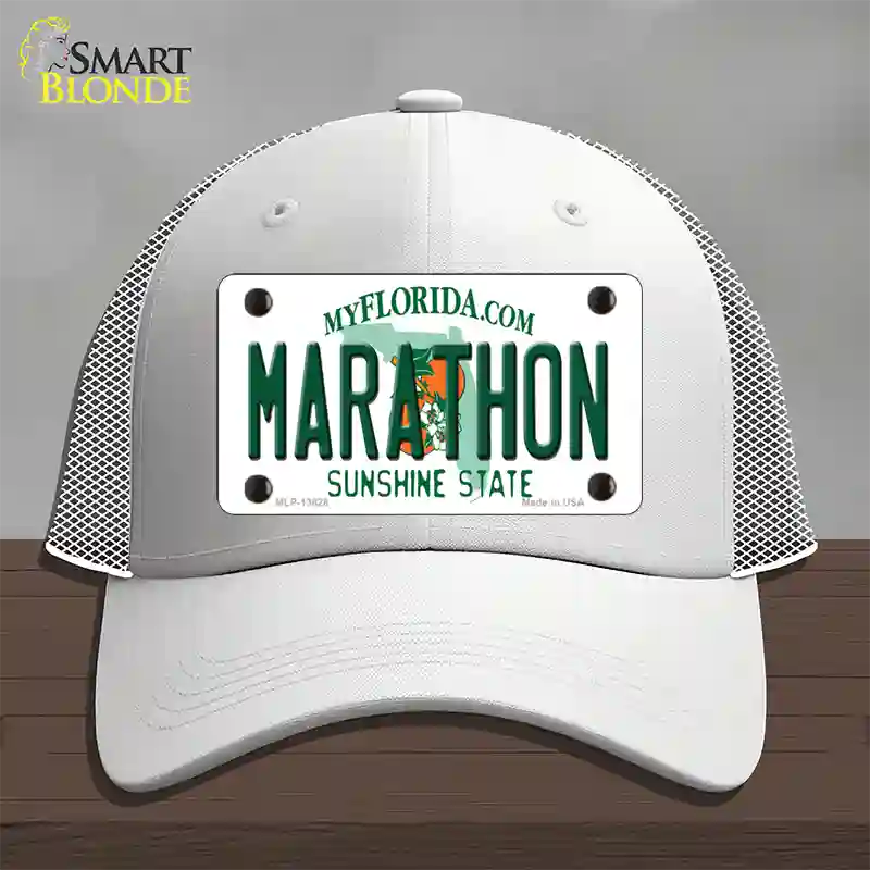 Marathon Florida Novelty License Plate Hat Tag Mesh White