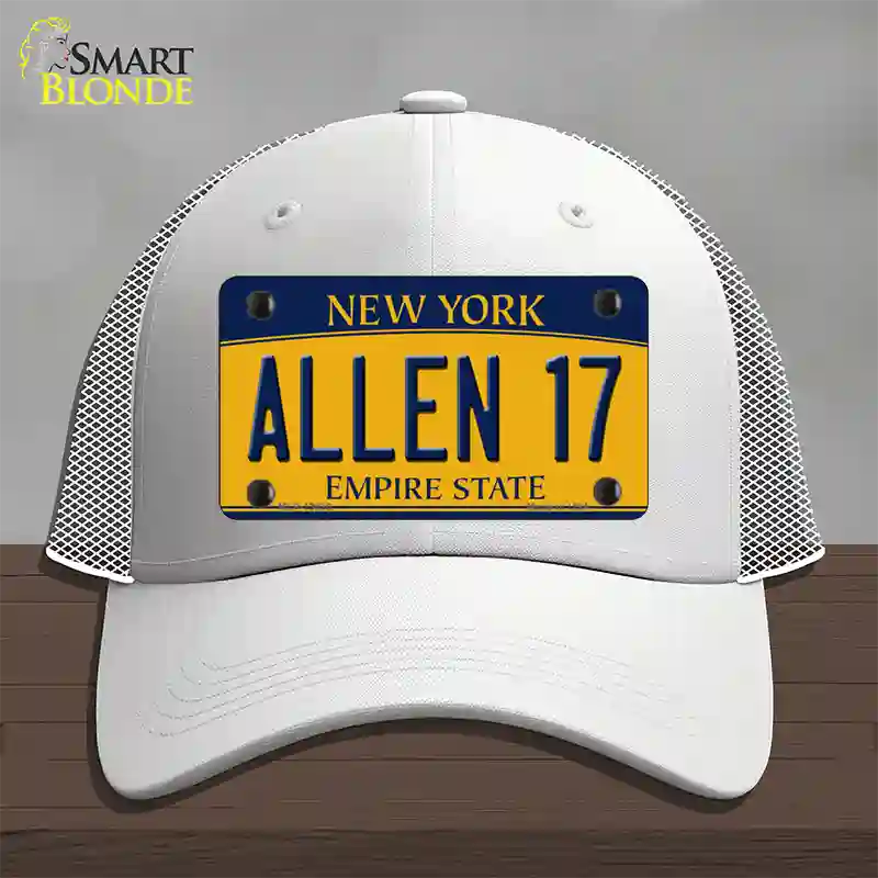 Allen 17 New York Novelty License Plate Hat Tag Mesh White