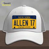 Allen 17 New York Novelty License Plate Hat Tag Mesh White