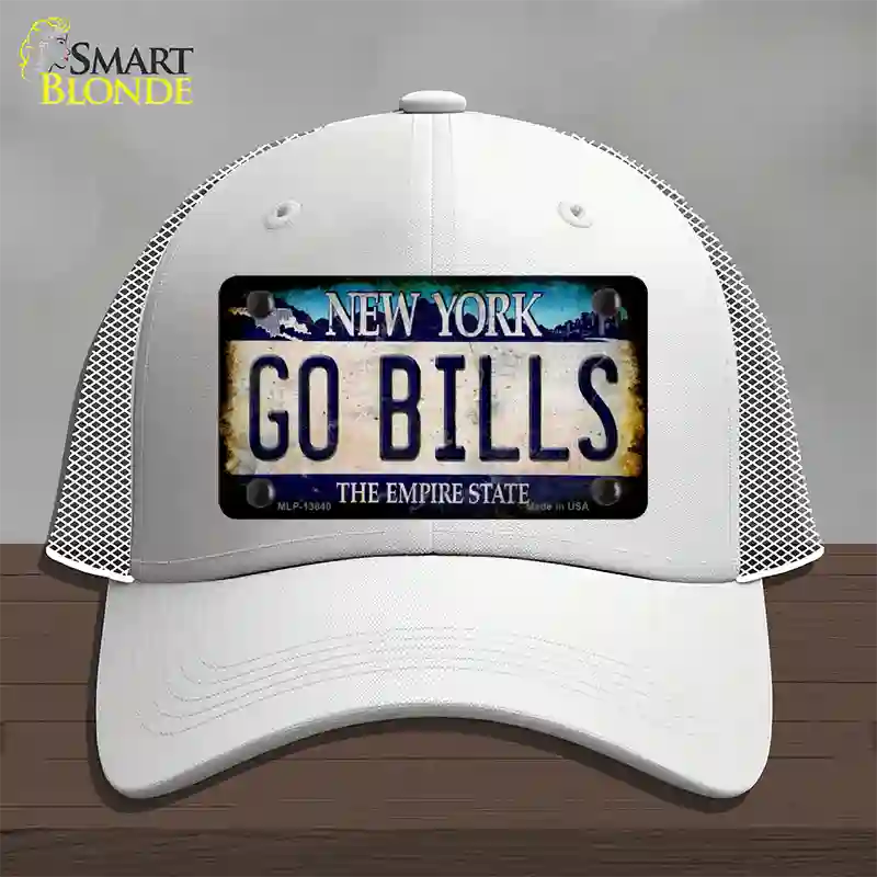 Go Bills New York Rusty Novelty License Plate Hat Tag Mesh White