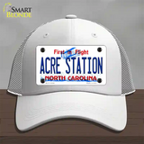 Acre Station North Carolina Novelty License Plate Hat Tag Mesh White