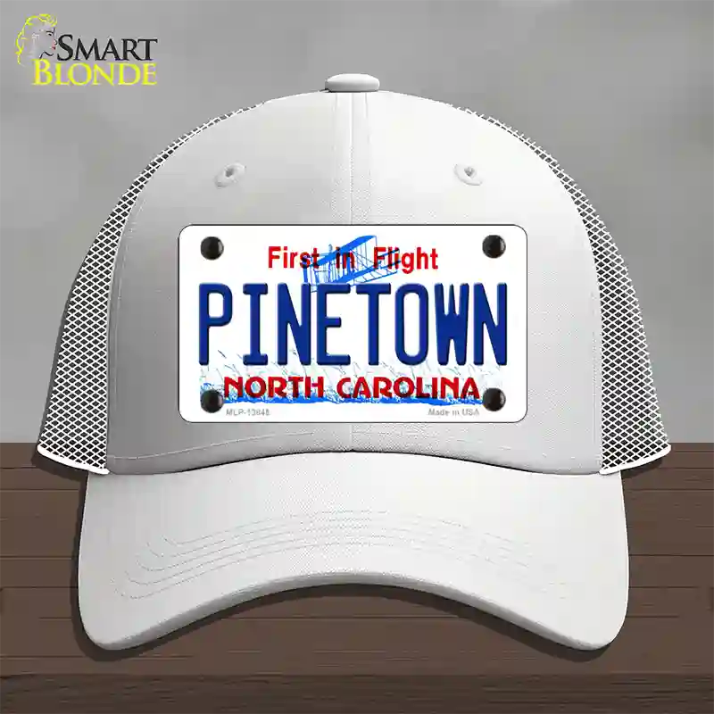 Pinetown North Carolina Novelty License Plate Hat Tag Mesh White