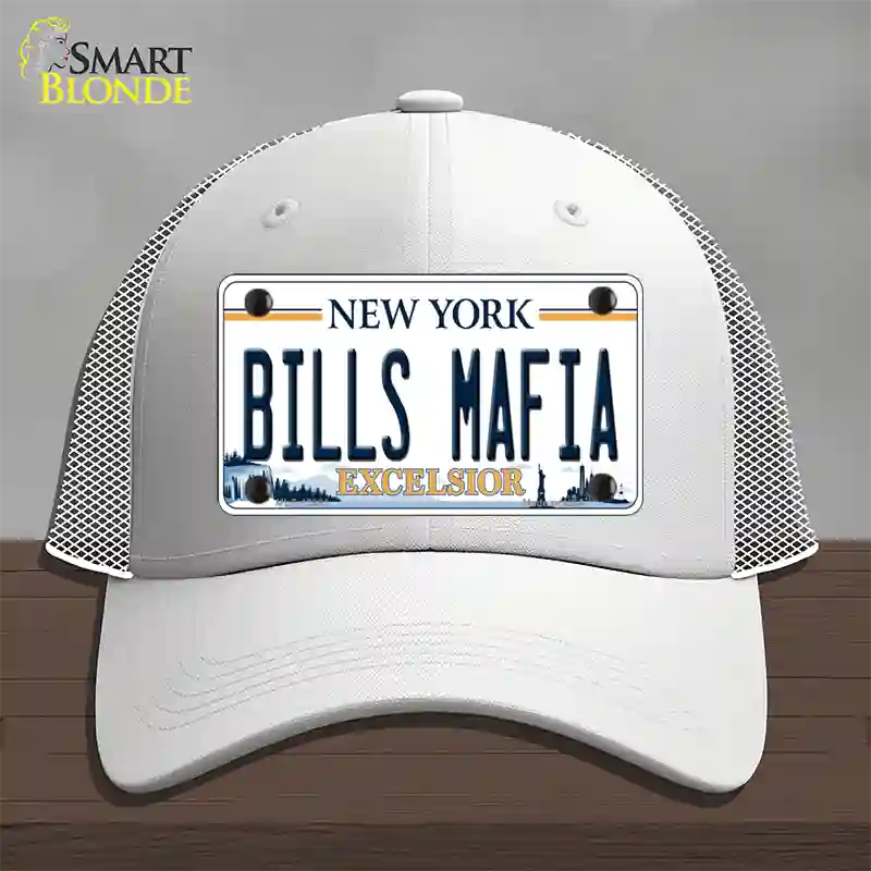 Bills Mafia NY Excelsior Novelty License Plate Hat Tag Mesh White