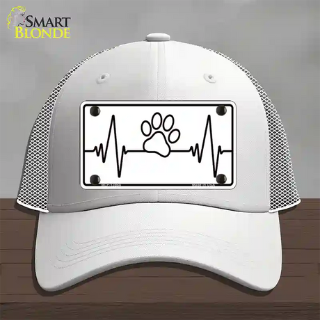 Paw Print Heart Beat Novelty License Plate Hat Tag Mesh / White