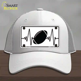 Football Heart Beat Novelty License Plate Hat Tag Mesh / White