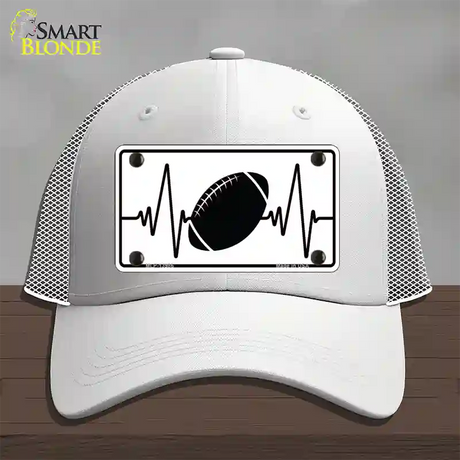 Football Heart Beat Novelty License Plate Hat Tag Mesh / White