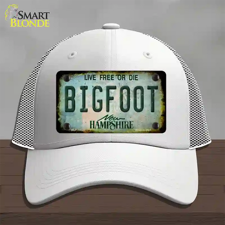 Bigfoot New Hampshire Novelty License Plate Hat Tag Mesh / White