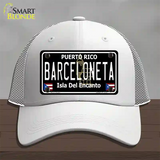 Barceloneta Puerto Rico Black Novelty License Plate Hat Mesh / White