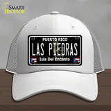Las Piedras Puerto Rico Black Novelty License Plate Hat Mesh / White