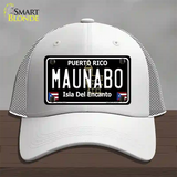 Maunabo Puerto Rico Black Novelty License Plate Hat Mesh / White