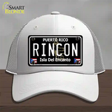 Rincon Puerto Rico Black Novelty License Plate Hat Mesh / White