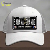 Sabana Grande Puerto Rico Black Novelty License Plate Hat Mesh / White