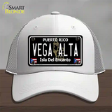 Vega Alta Puerto Rico Black Novelty License Plate Hat Mesh / White