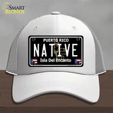 Native Puerto Rico Black Novelty License Plate Hat Mesh / White