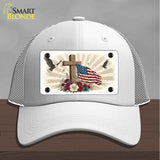 Eagle Flag and Cross Novelty License Plate Hat HAT-MLP-14510