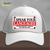 I Speak Four Languages Novelty License Plate Hat HAT-MLP-14512