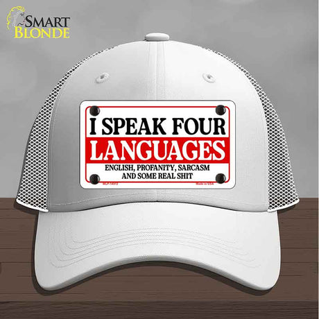 I Speak Four Languages Novelty License Plate Hat HAT-MLP-14512