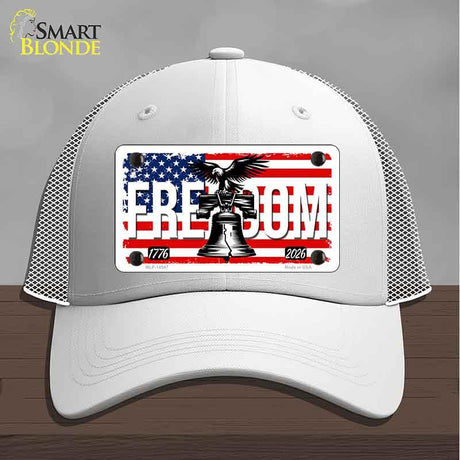 Freedom Liberty Bell Novelty License Plate Hat HAT-MLP-14547 Mesh White
