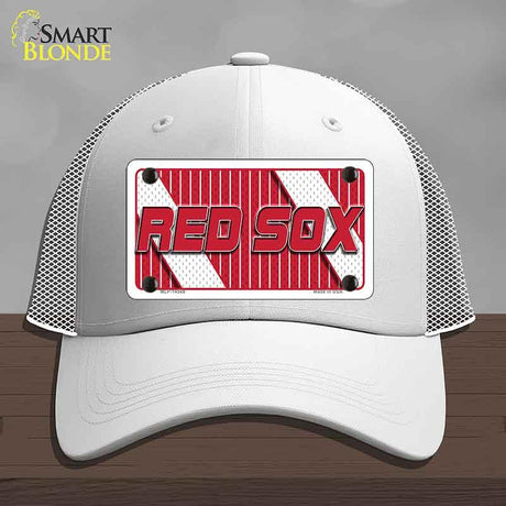 RED SOX Graphic Novelty License Plate Hat HAT-MLP-14568 Mesh White