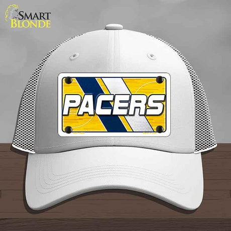 White cap with 'Pacers' logo on a gray background
