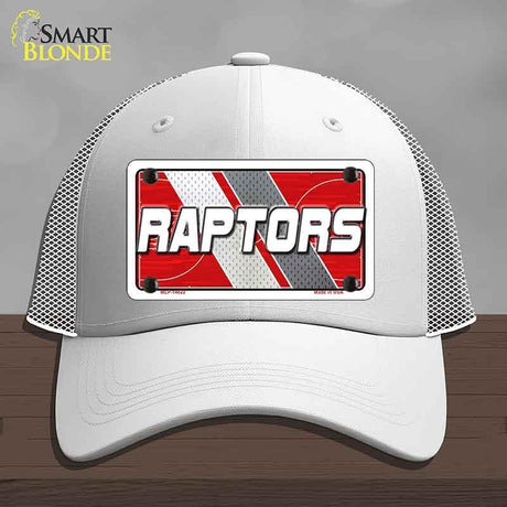 White cap with 'RAPTORS' design on a gray background