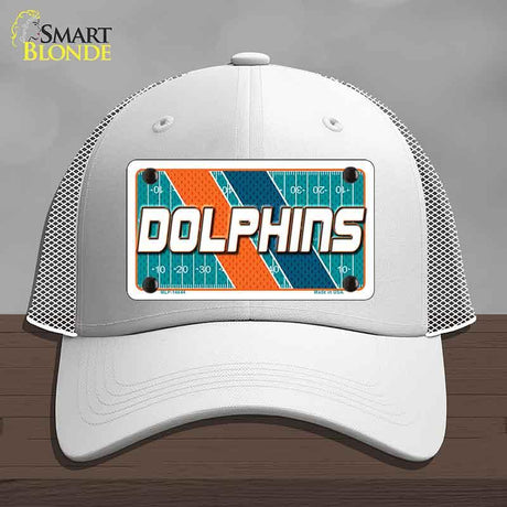 DOLPHINS Graphic Novelty License Plate Hat HAT-MLP-14644 Mesh White