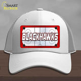 BLACKHAWKS Graphic Novelty License Plate Hat HAT-MLP-14662 Mesh White
