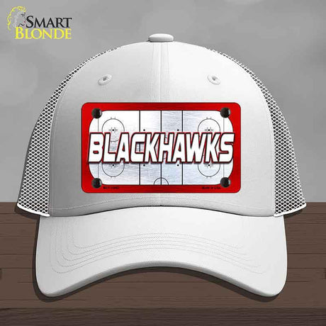 BLACKHAWKS Graphic Novelty License Plate Hat HAT-MLP-14662 Mesh White